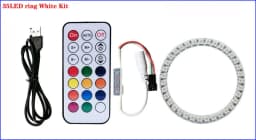 DC5V WS2812b Individually Addressable 5050 RGB Pixel Ring 8/16/24/35/45Leds Black/White PCB With 21Key Mini USB Controller Kit