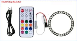 DC5V WS2812b Individually Addressable 5050 RGB Pixel Ring 8/16/24/35/45Leds Black/White PCB With 21Key Mini USB Controller Kit