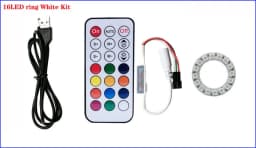DC5V WS2812b Individually Addressable 5050 RGB Pixel Ring 8/16/24/35/45Leds Black/White PCB With 21Key Mini USB Controller Kit