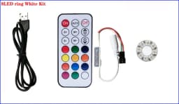 DC5V WS2812b Individually Addressable 5050 RGB Pixel Ring 8/16/24/35/45Leds Black/White PCB With 21Key Mini USB Controller Kit