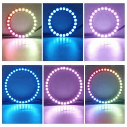 DC5V WS2812b Individually Addressable 5050 RGB Pixel Ring 8/16/24/35/45Leds Black/White PCB With 21Key Mini USB Controller Kit
