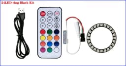 DC5V WS2812b Individually Addressable 5050 RGB Pixel Ring 8/16/24/35/45Leds Black/White PCB With 21Key Mini USB Controller Kit