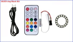 DC5V WS2812b Individually Addressable 5050 RGB Pixel Ring 8/16/24/35/45Leds Black/White PCB With 21Key Mini USB Controller Kit