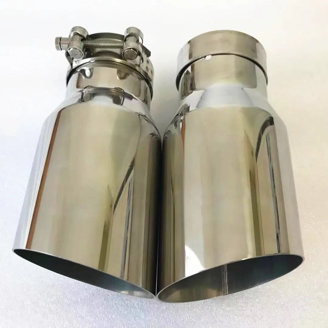 1PCS Universal 304 Stainless Steel Automobile Exhaust Pipe Muffler Car Accessory Modification