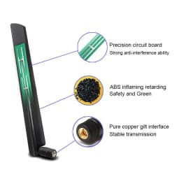2pcs 4G LTE 5G Antenna 600-6000MHz 18dBi High Gain SMA Male for Wireless Network Card Wifi Router High Signal Sensitivity