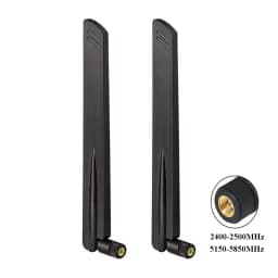 2pcs 4G LTE 5G Antenna 600-6000MHz 18dBi High Gain SMA Male for Wireless Network Card Wifi Router High Signal Sensitivity