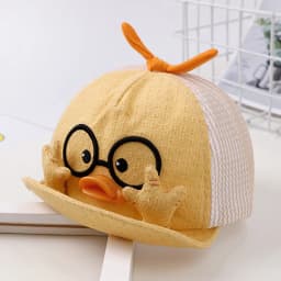 2 Styles Summer Kids Mesh Baseball Caps Baby Lovely Cartoon Duck Cotton Hats Girl Boys Outdoor Sunshade Headwear 1-10M