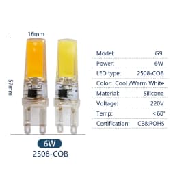 6pcs/lot LED G9 Lamp AC220V 6W 7W 9W 10W 12W Led Bulb SMD 2835 3014 2508 Led G9 Light Replace 20W/30W/40W/50W Halogen Lamp Light