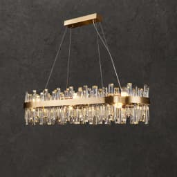 Golden Chrome Silver Round Oval Crystal LED Hanging Lamps Chandelier Lighting Suspension Luminaire Lampen For Dinning Room