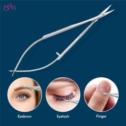 BNG Stainless Steel Eyebrow Makeup Scissor Trimmer Special Bending Scissors Make Up Beauty Tool Straight Curved Cuticle Remove