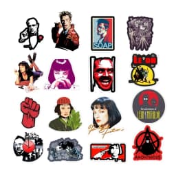 10/30/50pcs Classic Movie stickers For Luggage Laptop Art Painting Kill Bill Pulp Fiction Poster Stickers waterproof skateboard