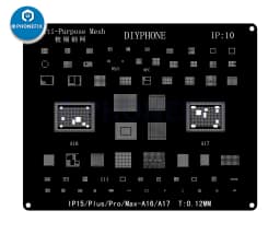 DIYPHONE BGA Reballing Stencil Kit For iPhone 17 16 15 14 13 13mini 11 12 Pro Max Black Steel CPU IC Chip Tin Soldering Net
