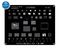 DIYPHONE BGA Reballing Stencil Kit For iPhone 17 16 15 14 13 13mini 11 12 Pro Max Black Steel CPU IC Chip Tin Soldering Net