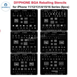 DIYPHONE BGA Reballing Stencil Kit For iPhone 17 16 15 14 13 13mini 11 12 Pro Max Black Steel CPU IC Chip Tin Soldering Net