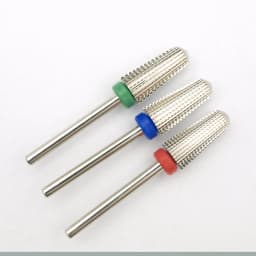5-in-1 Silver Tungsten Carbide Nail Drill Bit Multifunction Round Milling Cutter for Left and Right Hand Manicure Pedicure