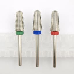 5-in-1 Silver Tungsten Carbide Nail Drill Bit Multifunction Round Milling Cutter for Left and Right Hand Manicure Pedicure