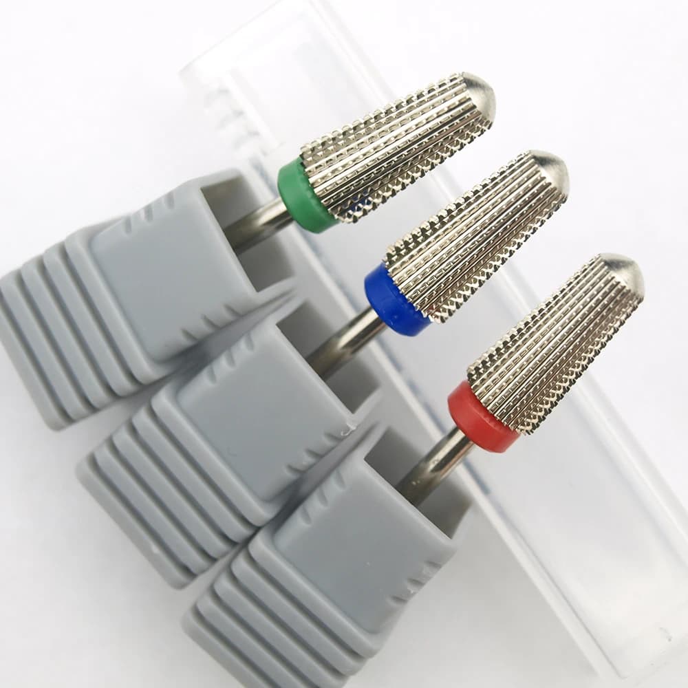 5-in-1 Silver Tungsten Carbide Nail Drill Bit Multifunction Round Milling Cutter for Left and Right Hand Manicure Pedicure