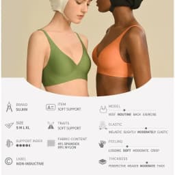 SUJIIN Sexy Bras for Women Plunge Wireless Seamless Invisible Padded Push Up Bras Comfortable Smoothing Female Bralettes MX074
