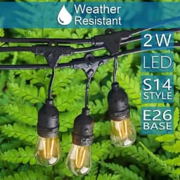 6PCS E27 2W S14 LED Retro Edison Bulbs 220V 3V 2700K Shatterproof Warm White Filament Candle Lamp For Outdoor String Lights