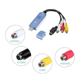 VHS to Digital Converter USB 2.0 to AV Video Converter Audio Capture Card VHS VCR TV to Digital Converter Support Win 7/8/10