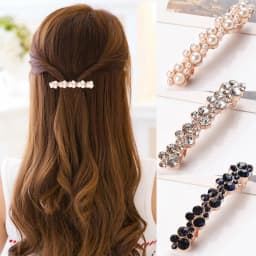 Korean Crystal Spring Hair Clips Pins Pearl Hair Barrettes For Women Girl Headband Fashion Simple Hair Accessories Headwear