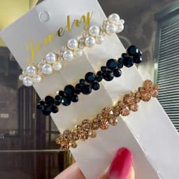Korean Crystal Spring Hair Clips Pins Pearl Hair Barrettes For Women Girl Headband Fashion Simple Hair Accessories Headwear