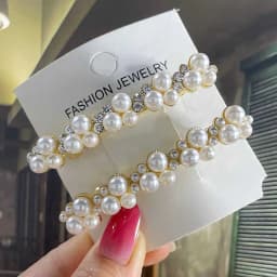 Korean Crystal Spring Hair Clips Pins Pearl Hair Barrettes For Women Girl Headband Fashion Simple Hair Accessories Headwear
