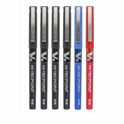 6/12pcs Japan Pilot V5 Hi Tecpoint Straight Liquid Roller Pen Large Capacity Quick-drying Ink 0.5mm Needle Tip Black Red Blue