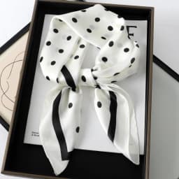2023 New Spring Square Neck Scarf Women Bandana Hair Band Design Print Dot Female Foulard Headband Shawl Wrap Neckerchief