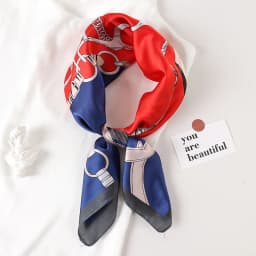 2023 New Spring Square Neck Scarf Women Bandana Hair Band Design Print Dot Female Foulard Headband Shawl Wrap Neckerchief