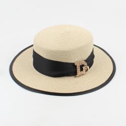 Panama Fashion Ladies Elegant Raffia Straw Hat Rhinestone Letters Vacation Travel High Quality Ladies Summer Topper Banquet Hat