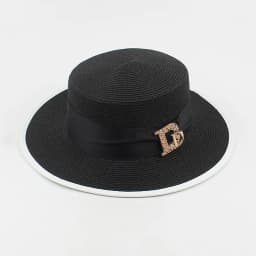 Panama Fashion Ladies Elegant Raffia Straw Hat Rhinestone Letters Vacation Travel High Quality Ladies Summer Topper Banquet Hat