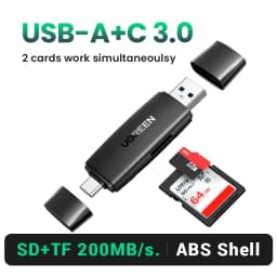 UGREEN Card Reader USB3.0 USB C  SD Micro SD Card Reader for Laptop Computer Smart Memory Cardreader SD Card Reader Card Adapter