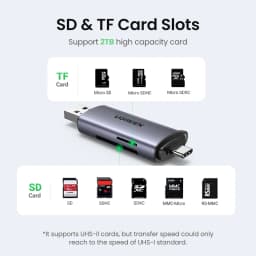 UGREEN Card Reader USB3.0 USB C  SD Micro SD Card Reader for Laptop Computer Smart Memory Cardreader SD Card Reader Card Adapter