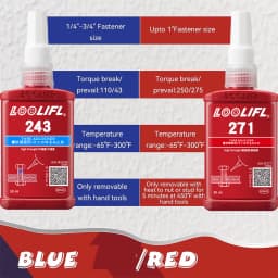 50ml 271 243 Blue Thread Locker Nuts-Bolts Locker,Screw Adhesive Lock Tight Seal Fasteners Anaerobic Curing Metal Glue Rustproof