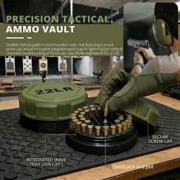 Mini .22LR Ammunition Storage Box Pocket Size Fits 50 Rounds Secure Screw Lid Durable Case For Small Caliber Rounds