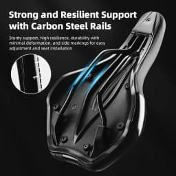 ROCKBROS Breathable Hollow Bike Saddle for MTB Road Shockproof Lightweight Cycling Seat Premium PU Leather with Non-Slip Surface