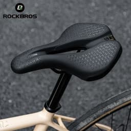 ROCKBROS Breathable Hollow Bike Saddle for MTB Road Shockproof Lightweight Cycling Seat Premium PU Leather with Non-Slip Surface