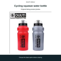 DUUTI 500ml Cycling Squeeze Water Bottle LDPE with Dust Cap Pull Nozzle Screw Lid Reusable Bicycle Sports Drinking Bottle