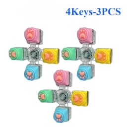 Cute Cat Paw Clicker Keychain LED Light Glowing Fidget Toy Stress Relief Portable Keyboard Style Button