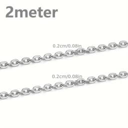 2 Meters Stainless Steel Jewelry Chains Variety Steel Color Style Craft Chains Roll For Handmade Accessories Findings Wholesale