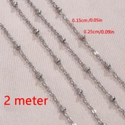 2 Meters Stainless Steel Jewelry Chains Variety Steel Color Style Craft Chains Roll For Handmade Accessories Findings Wholesale
