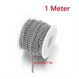 2 Meters Stainless Steel Jewelry Chains Variety Steel Color Style Craft Chains Roll For Handmade Accessories Findings Wholesale