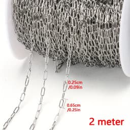 2 Meters Stainless Steel Jewelry Chains Variety Steel Color Style Craft Chains Roll For Handmade Accessories Findings Wholesale