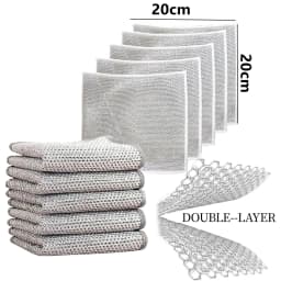 1-50PCS Magic Dishcloth Silver Wire Cleaning Kitchen Cloth Thickened Microfiber Wash Towel Built-in Sponge Steel Wire Ball Rag