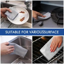 1-50PCS Magic Dishcloth Silver Wire Cleaning Kitchen Cloth Thickened Microfiber Wash Towel Built-in Sponge Steel Wire Ball Rag