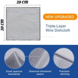 1-50PCS Magic Dishcloth Silver Wire Cleaning Kitchen Cloth Thickened Microfiber Wash Towel Built-in Sponge Steel Wire Ball Rag