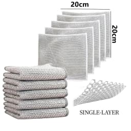 1-50PCS Magic Dishcloth Silver Wire Cleaning Kitchen Cloth Thickened Microfiber Wash Towel Built-in Sponge Steel Wire Ball Rag