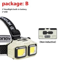 Powerful LED Headlamp COB Induction Rechargeable Head Flashlight Safety Lighting Head Torch for Outdoor Camping Cycling Fishing