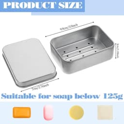Portable Double Layer Aluminum Soap Dish with Lid Drain Design Soap Box for Travel Hotel Bathroom Outdoor Soap Holder Container